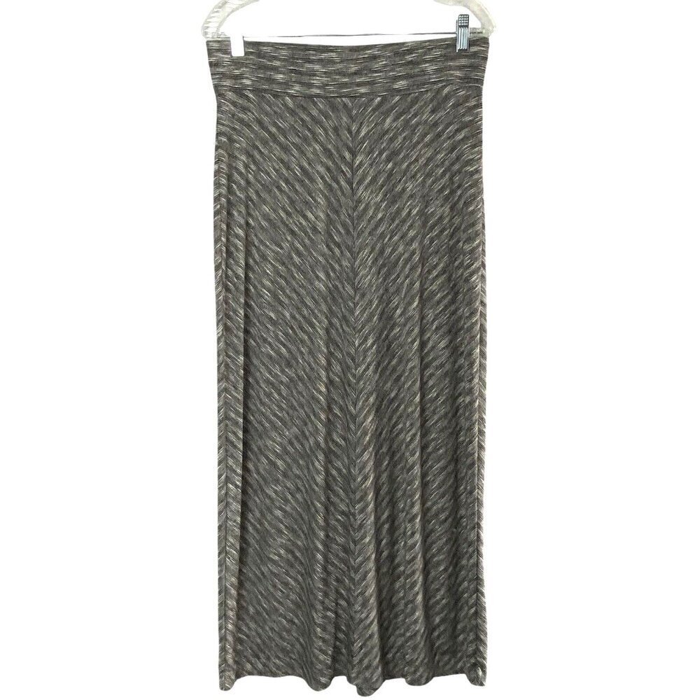 LOU & GREY Women Maxi Skirt Sz M Gray Chevron Design Business Casual‎ 3-39 - Picture 2 of 13